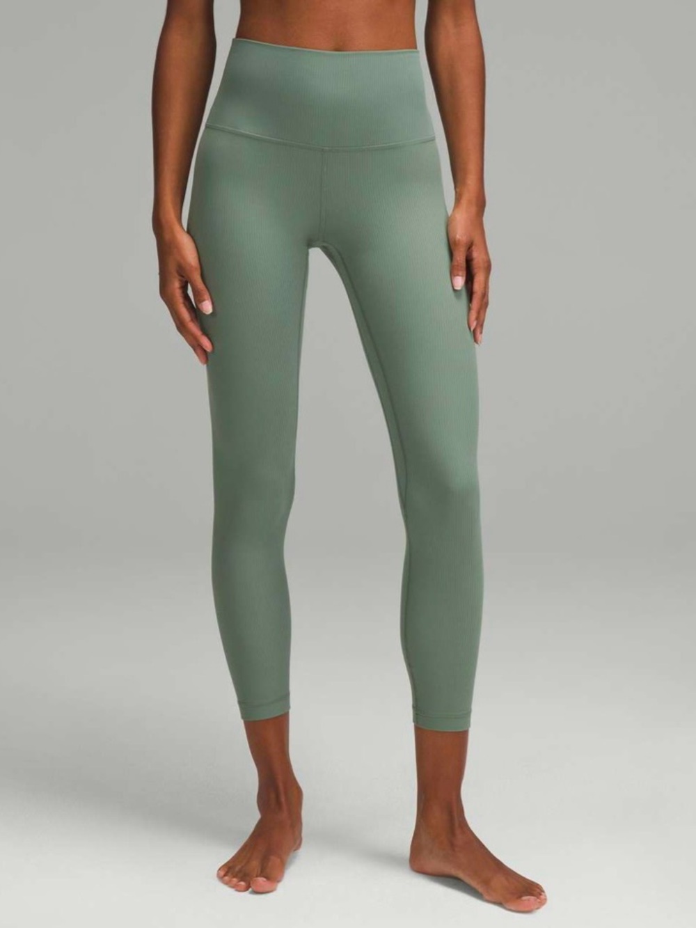 Lululemon Align High-Rise Ribbed leggings 
Grey Eucalyptus